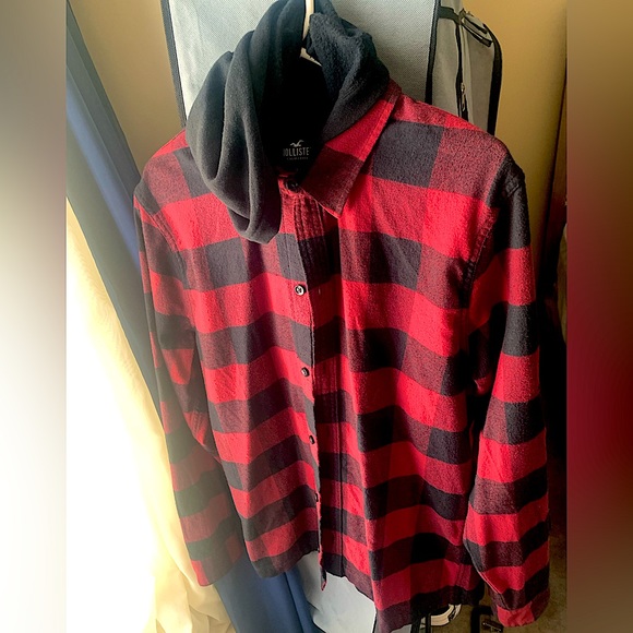 Hollister hooded flannel shirt Clearance